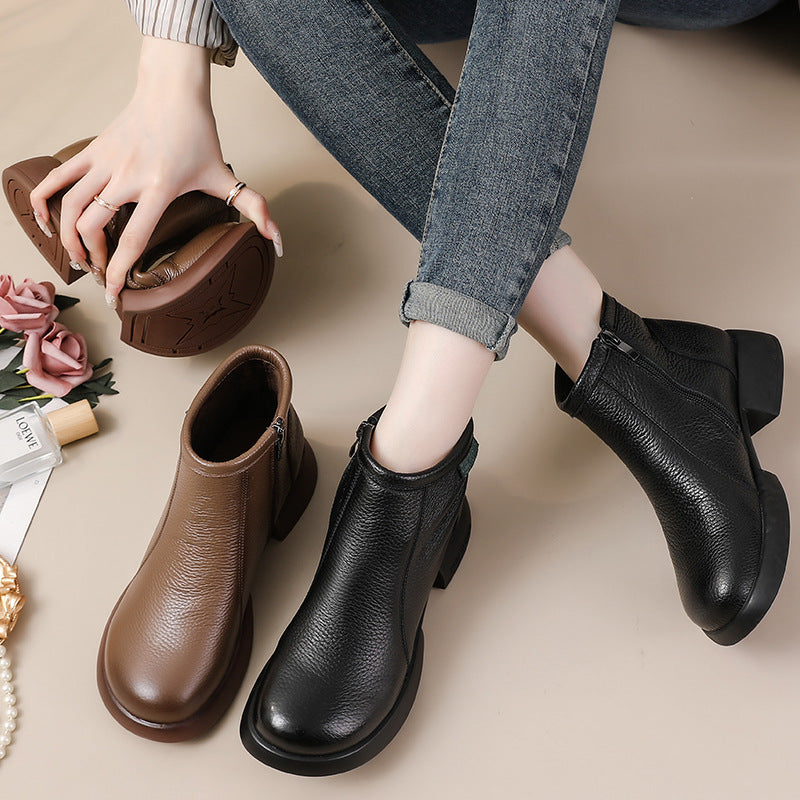 SIRA™ - Bottines mi-montantes en cuir